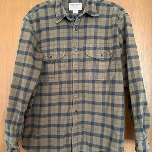 Filson Men's Casual Plaid Shirt - Tan and Black